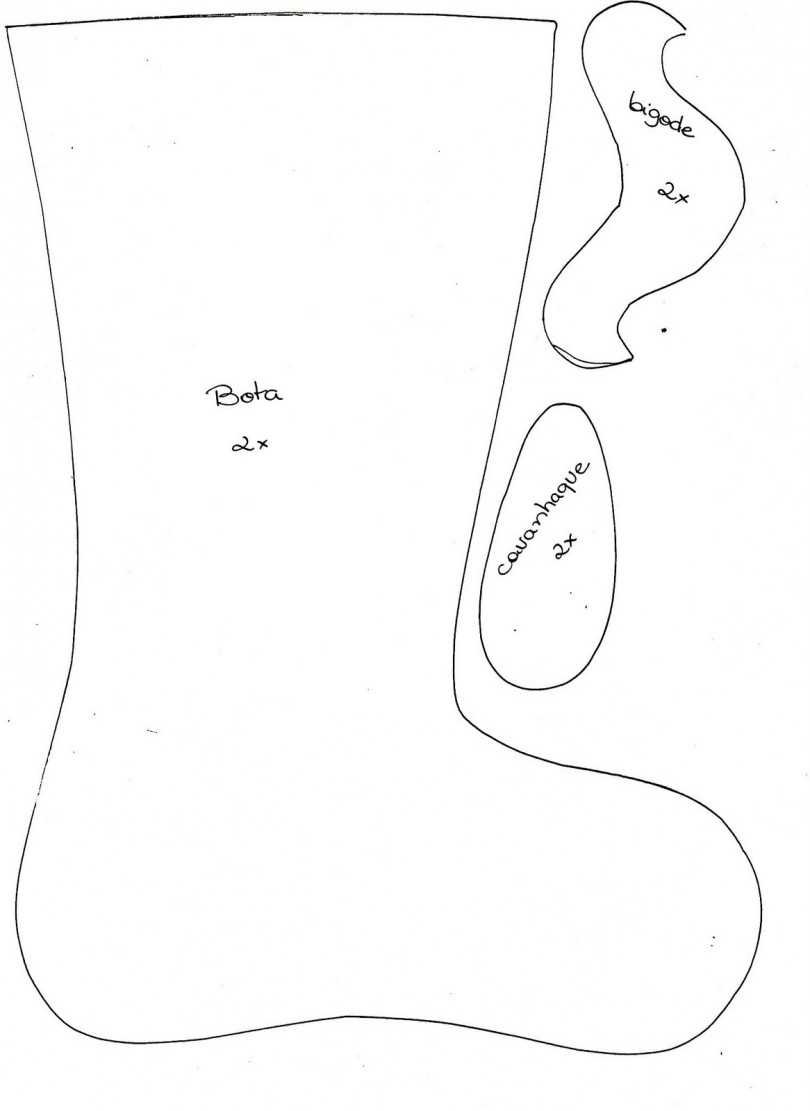 Выкройка сапога новогоднего