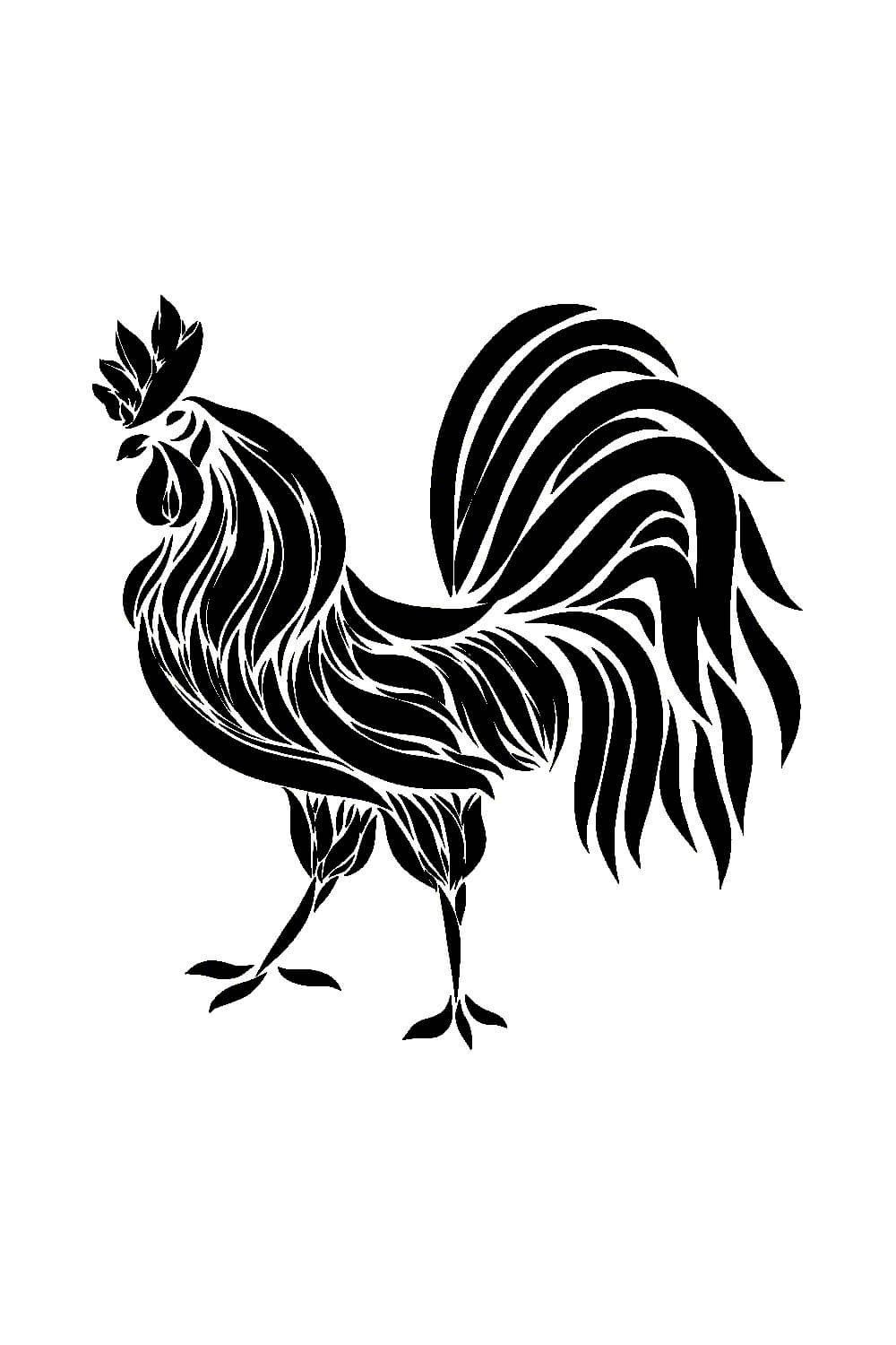 Трафарет петуха а4 для распечатки
