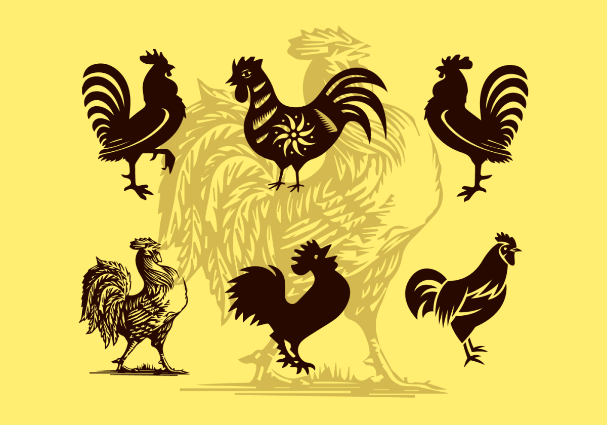 Голова петуха силуэт