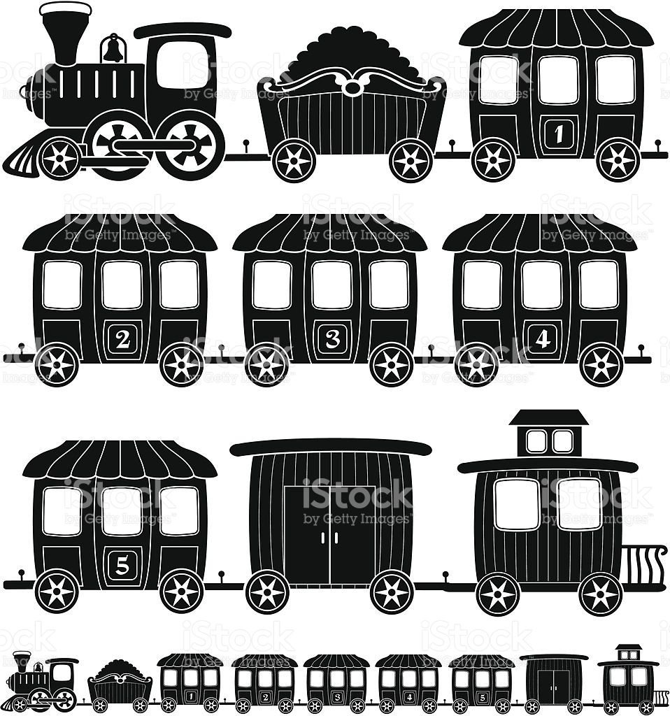 Паровозик трафарет