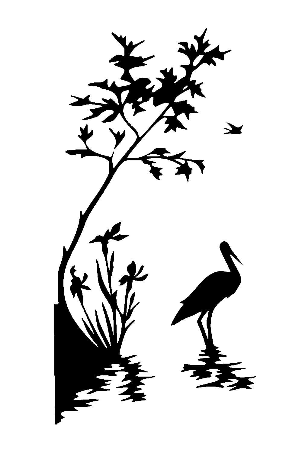 Трафарет листика цветка