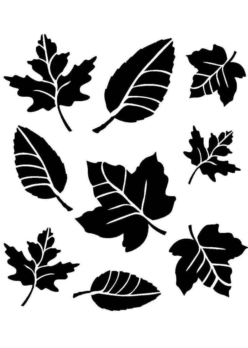 Веточка с листьями контур