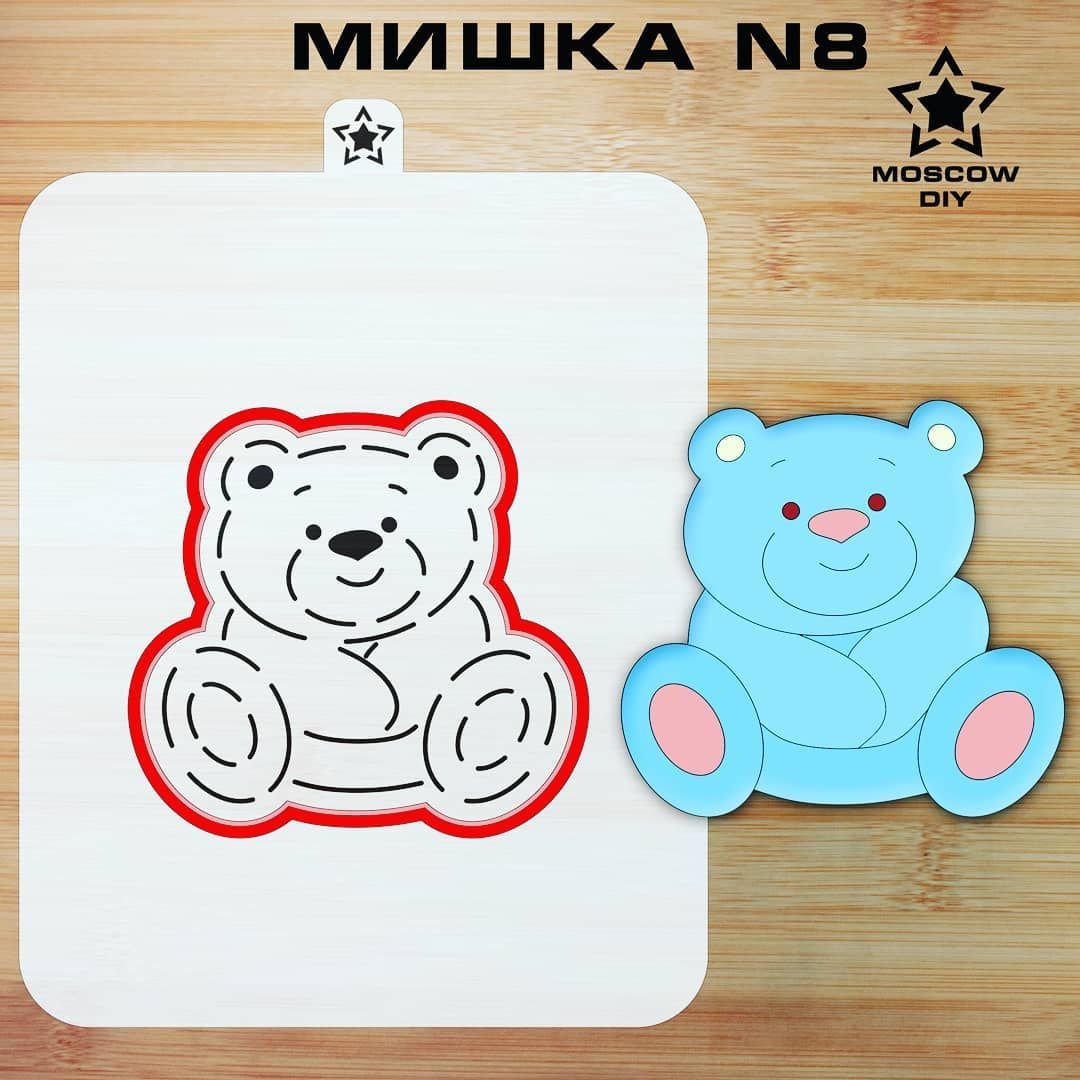 Трафарет мишки для торта