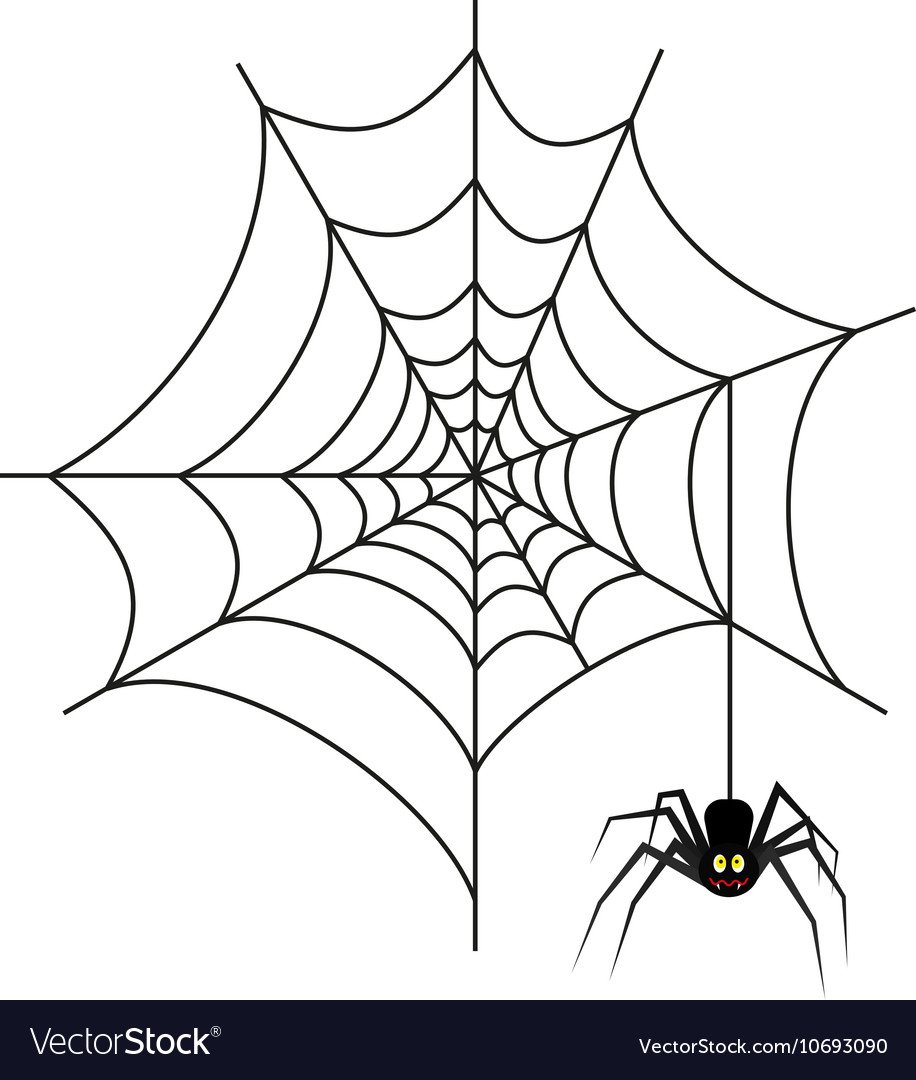 Рисунок паука с паутиной на тему Хэллоуин