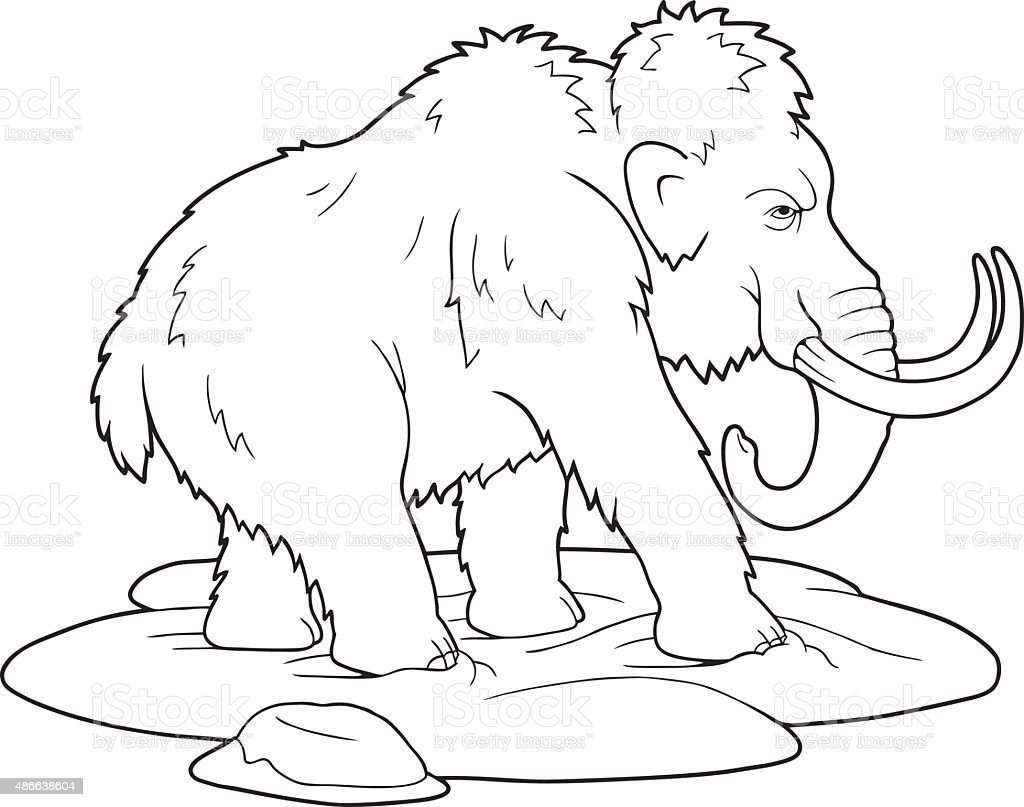 Мамонт трафарет