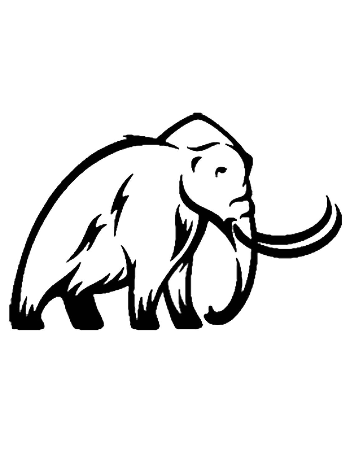 Белый мамонт на черном фоне