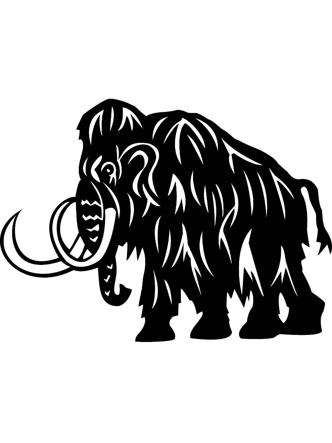 Мамонт трафарет