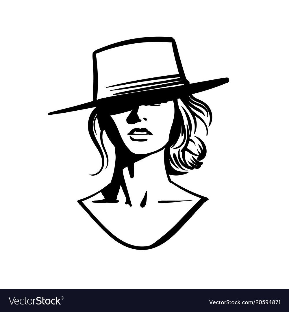 Девушка в шляпе иконка