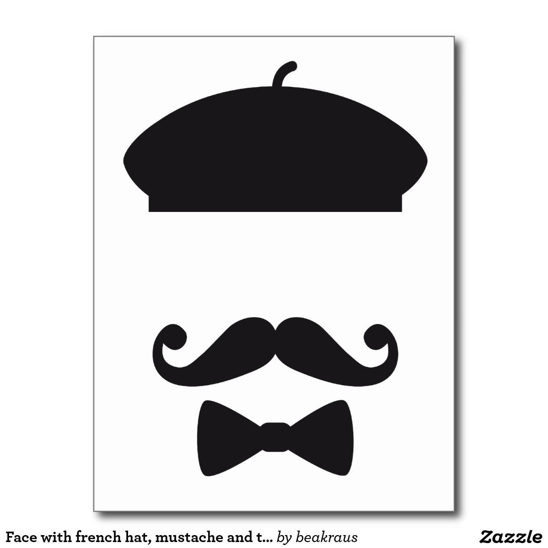 Трафарет шляпы и усов