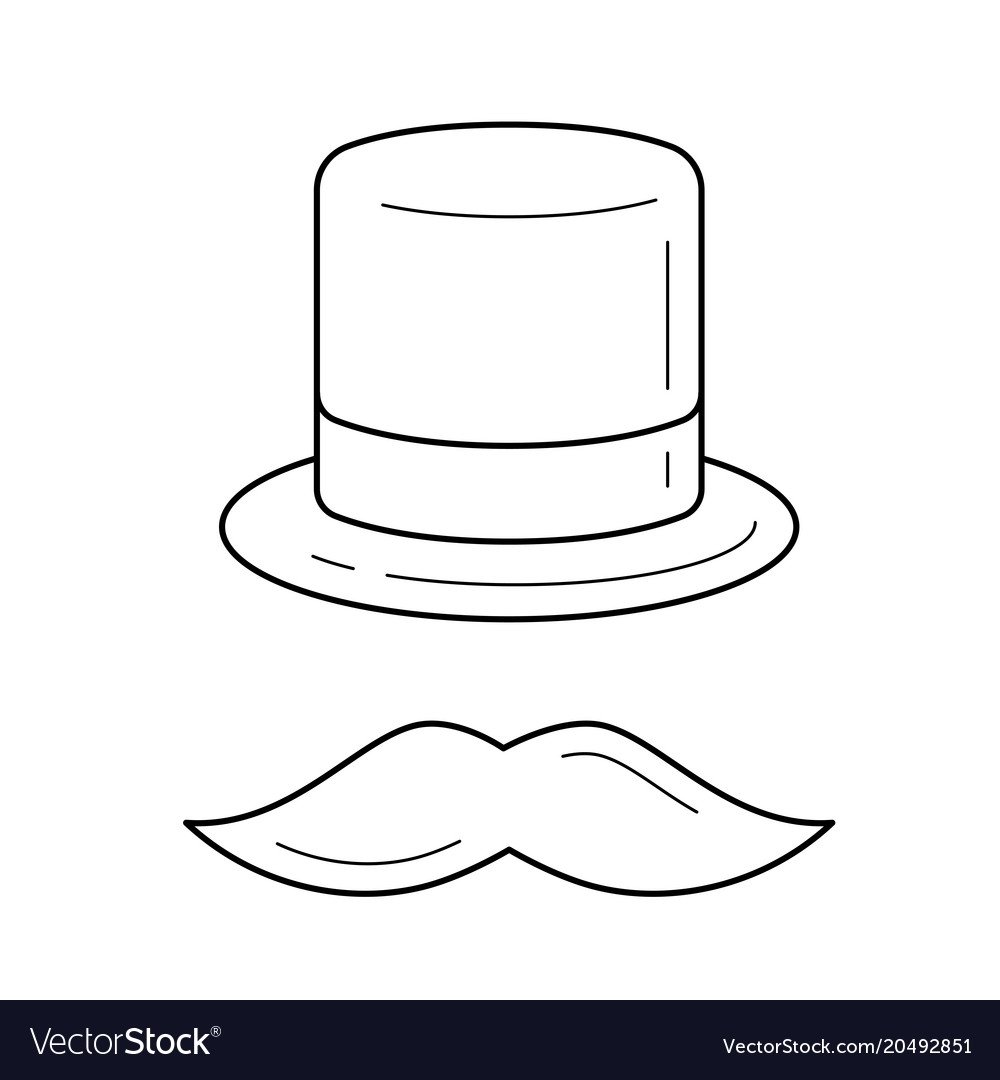 Шляпа цилиндр трафарет