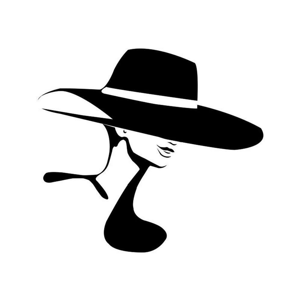 Женский силуэт в шляпе