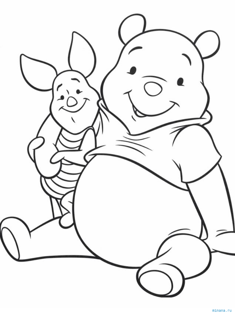 Раскраска Винни пух и Пятачок Дисней