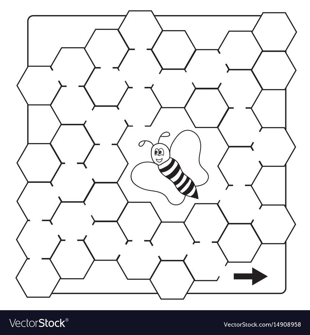 Раскраска пчелы и соты