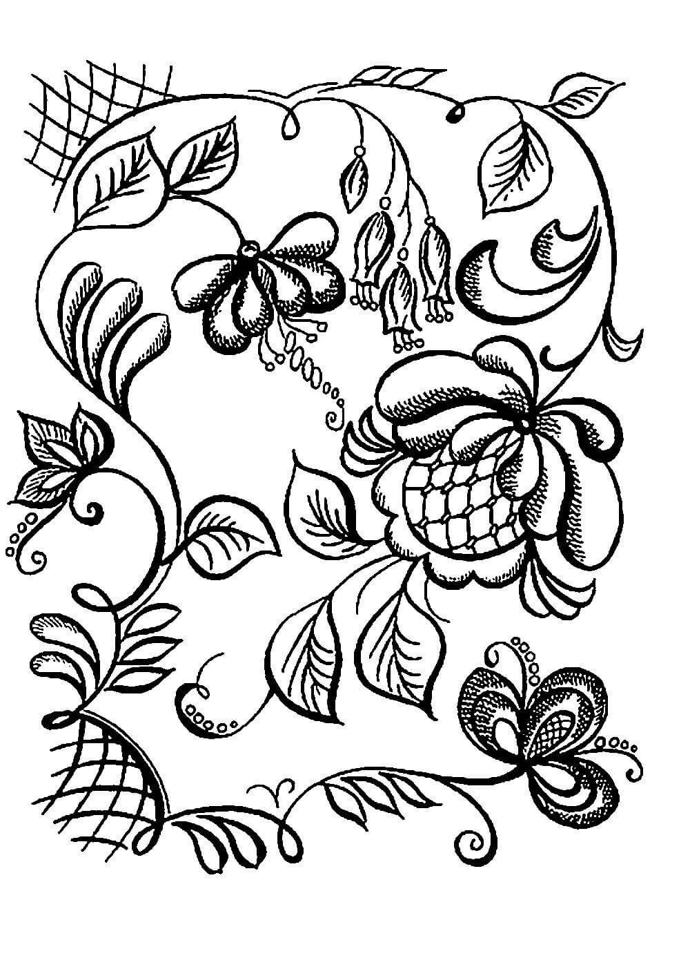 Петриковская роспись раскраска