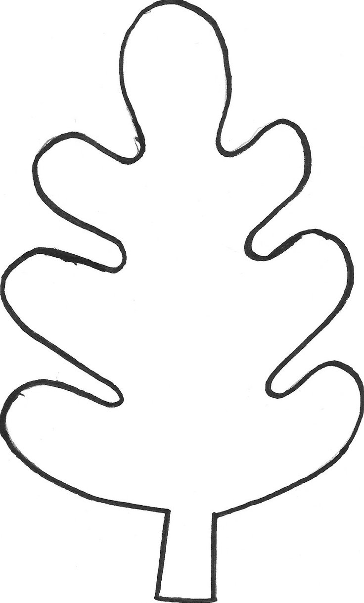 Дубовый лист трафарет