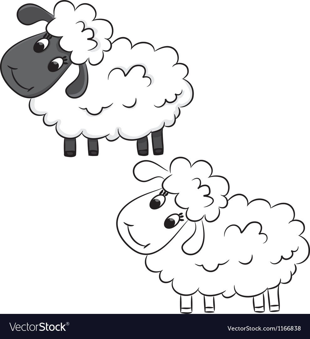 Овечка черно белая