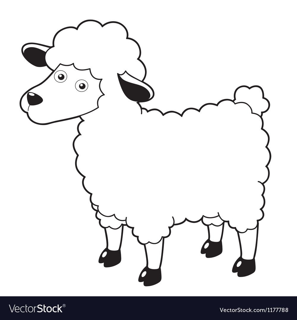 Контур овечки для аппликации