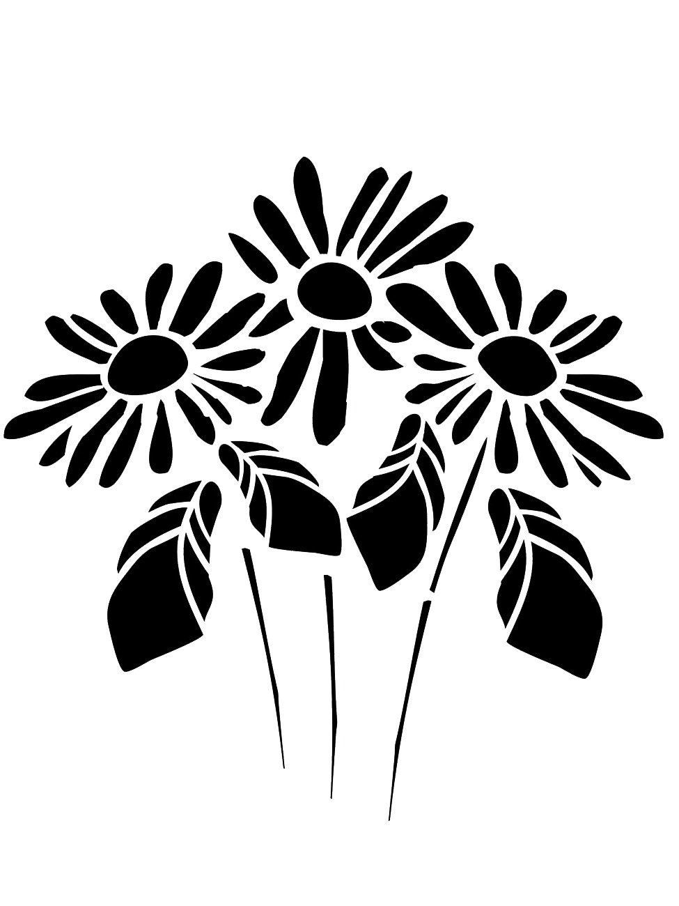Трафареты ромашек для декора стен