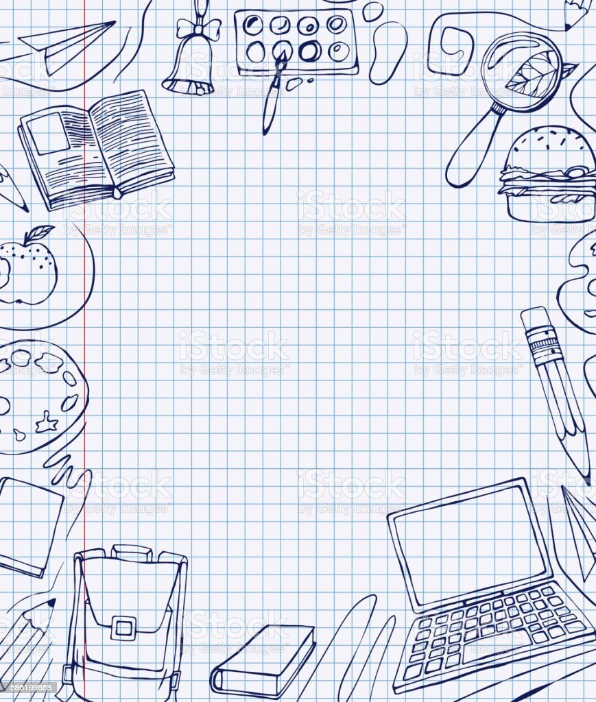 Фон Школьная тетрадь в клеточку