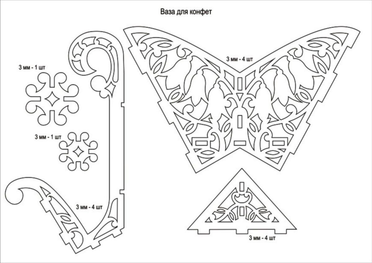 Чертежи изделий из фанеры 3мм