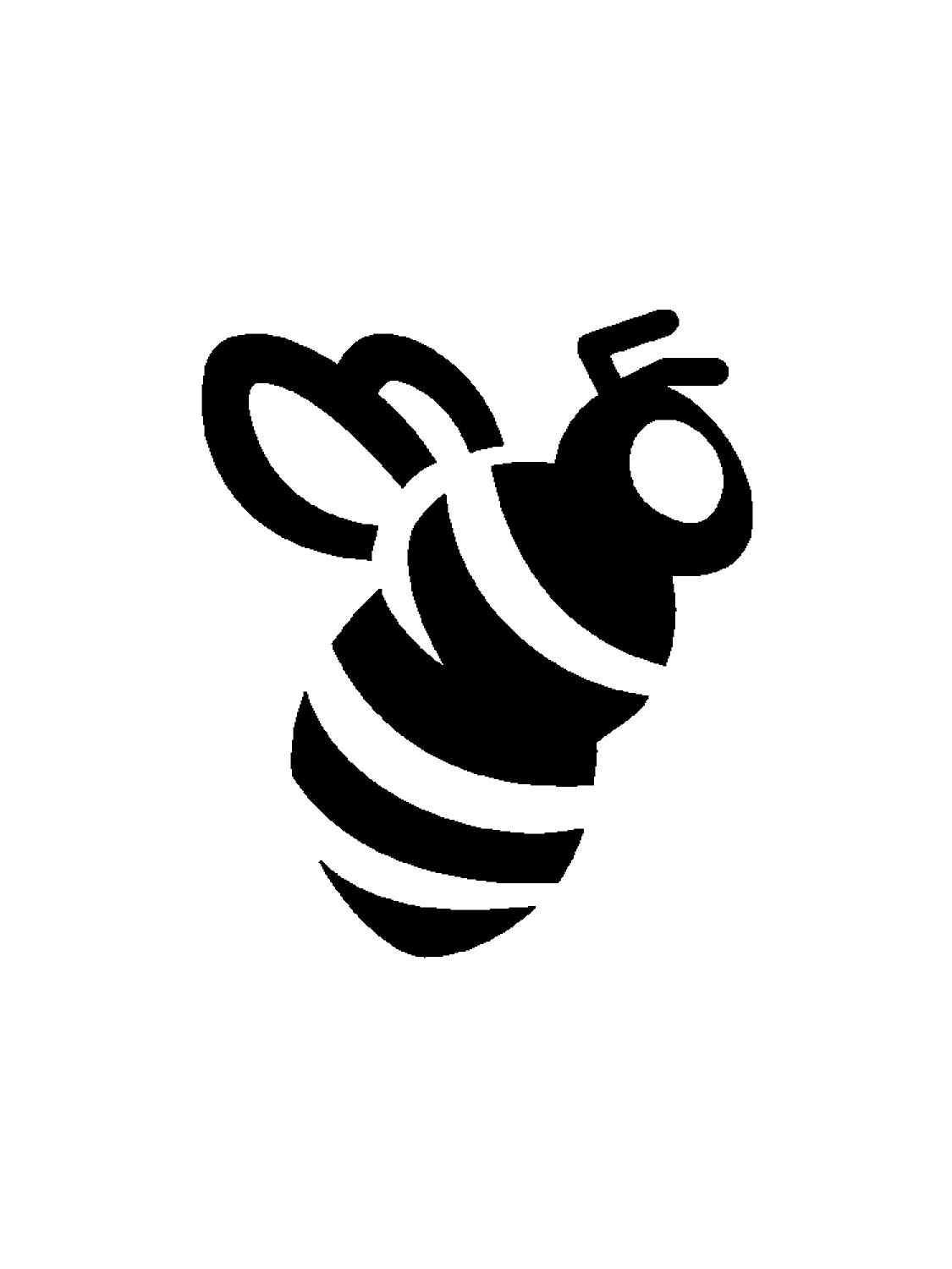 Пчела контур сзади вектор