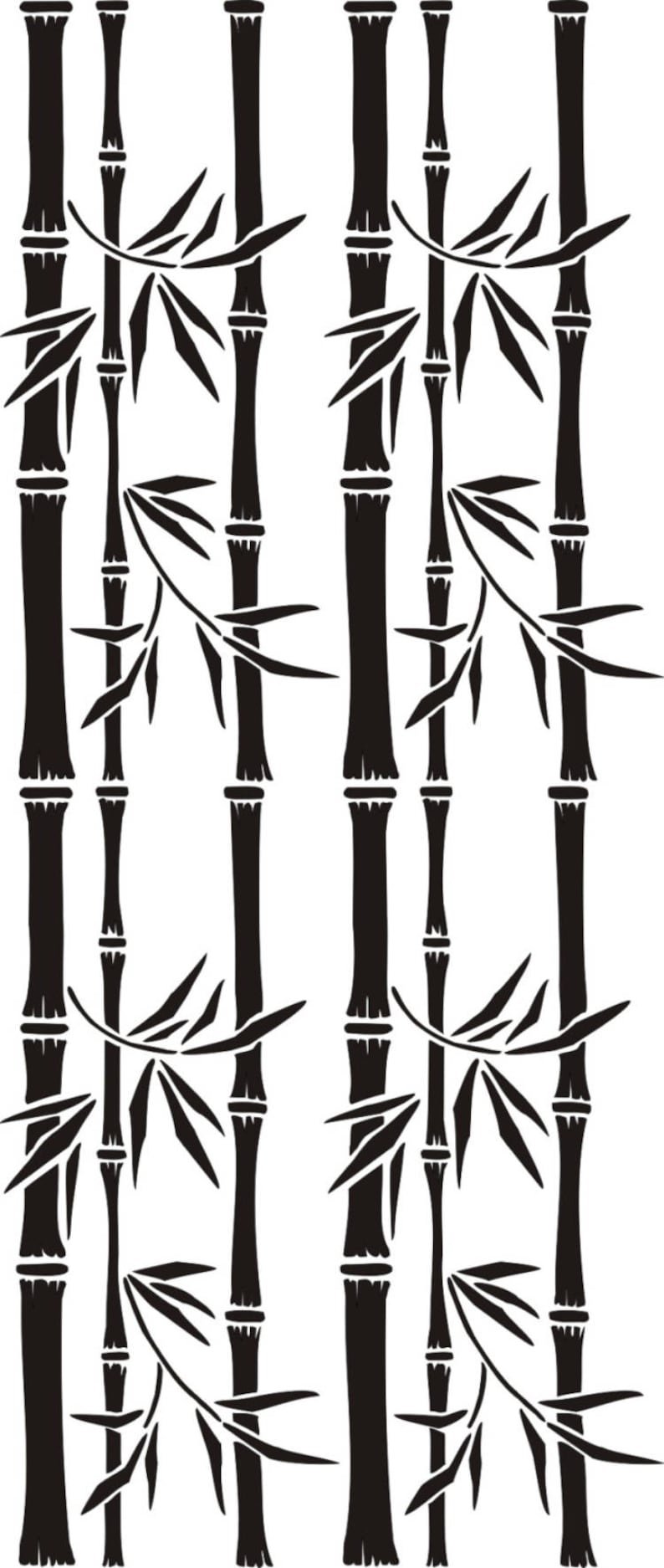 Трафарет бамбука на стену