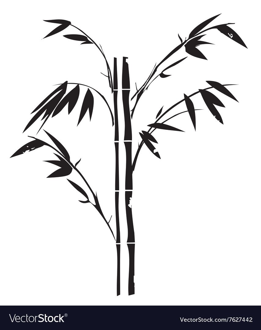 Бамбук черно белое панно