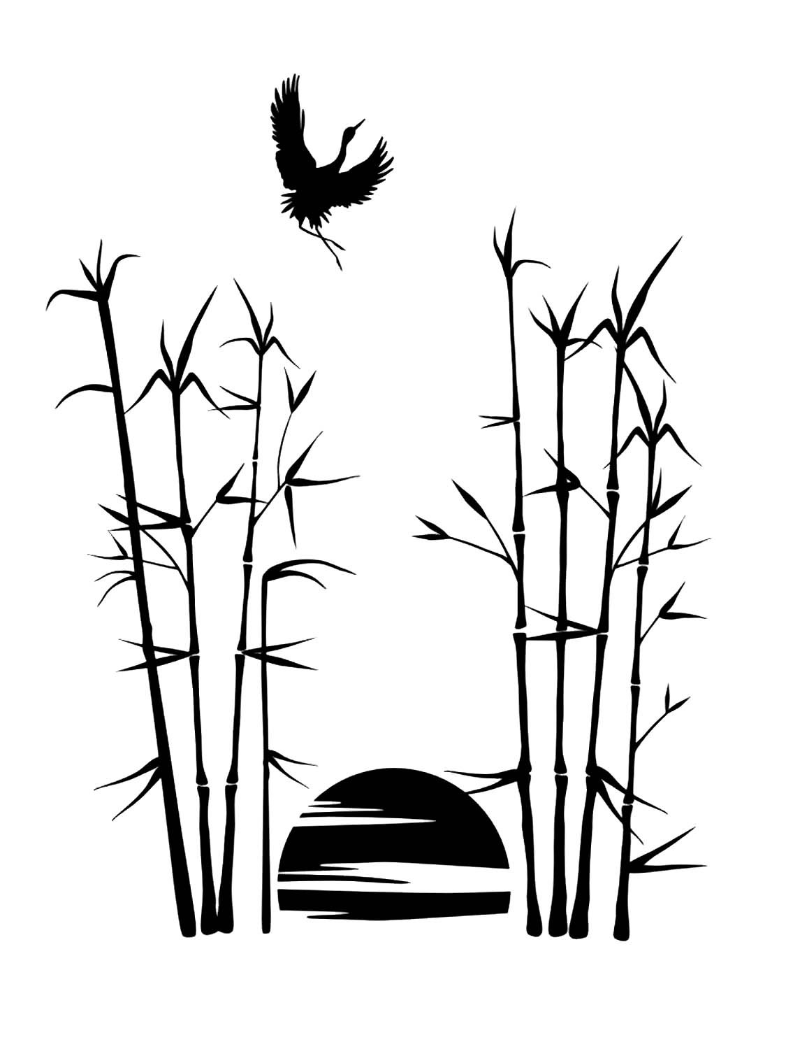 Трафарет бамбук