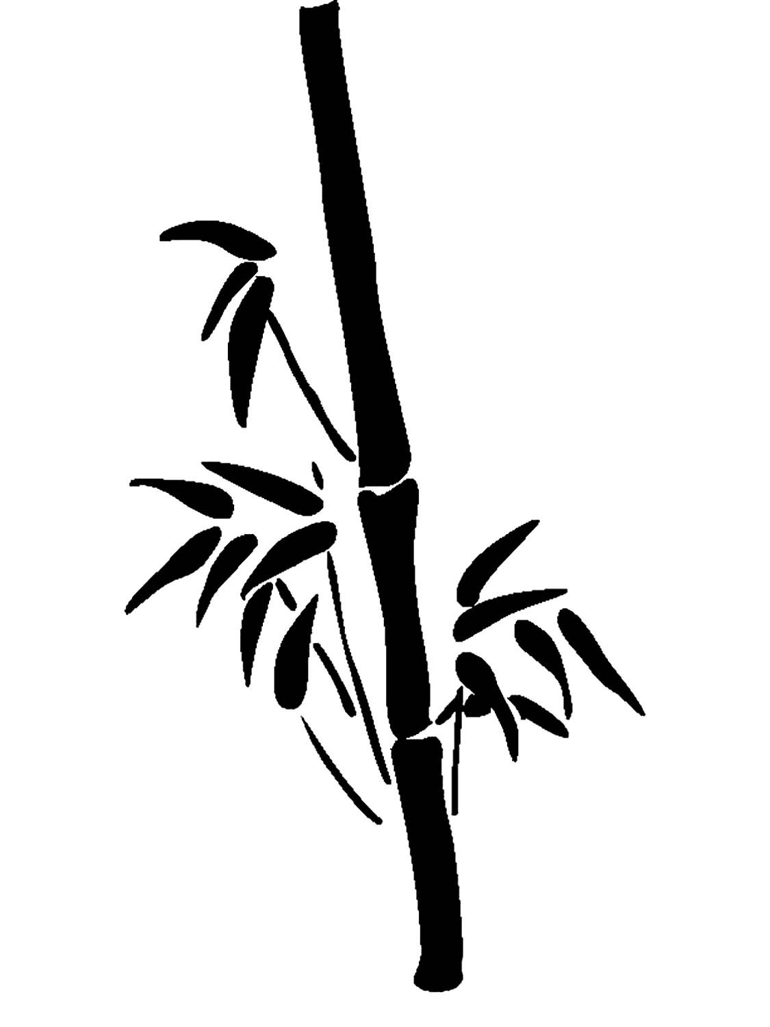 Трафарет бамбук для декора стен