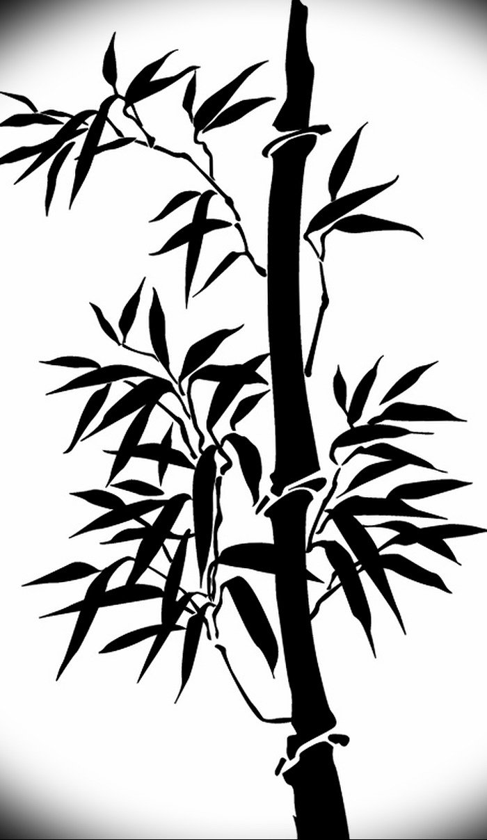 Трафарет бамбука на стену