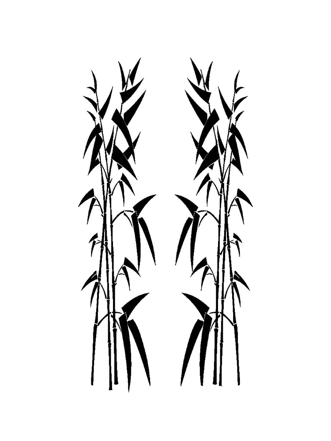 Трафарет ствола бамбука