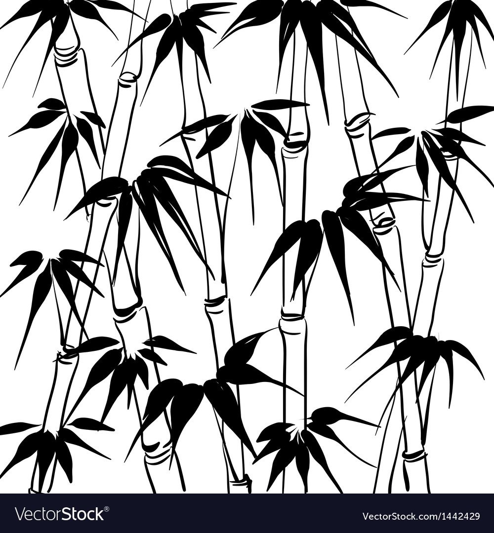 Трафарет бамбука на стену