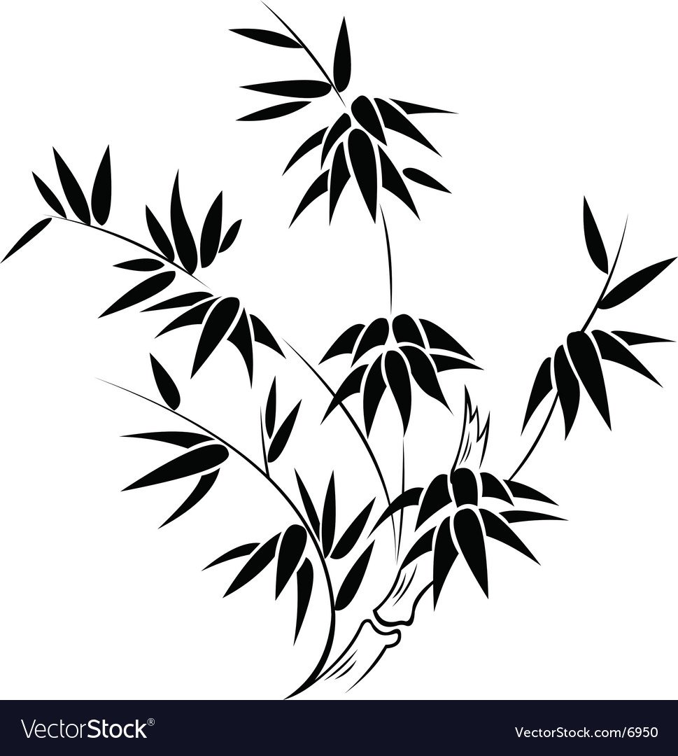 Трафарет бамбука на стену