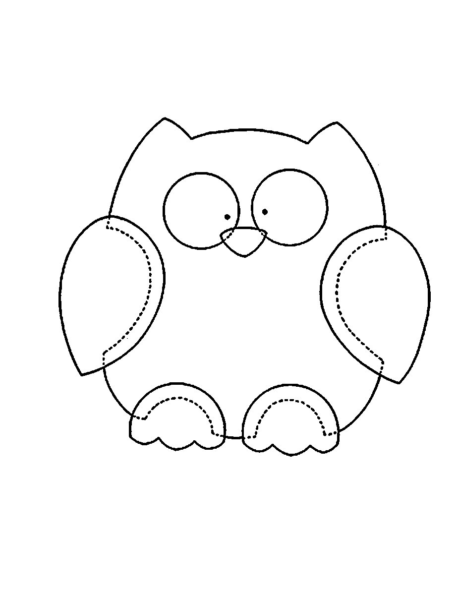 Аппликация из ткани Сова шаблоны