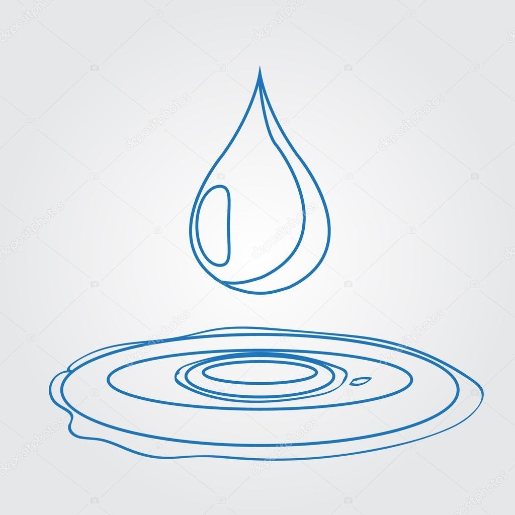 Капля воды контур