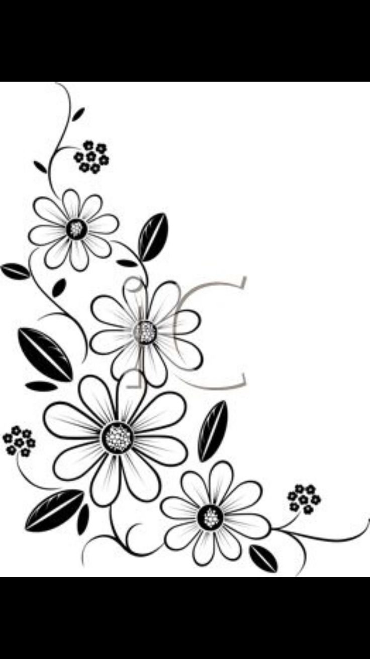 Узоры угловые ромашки