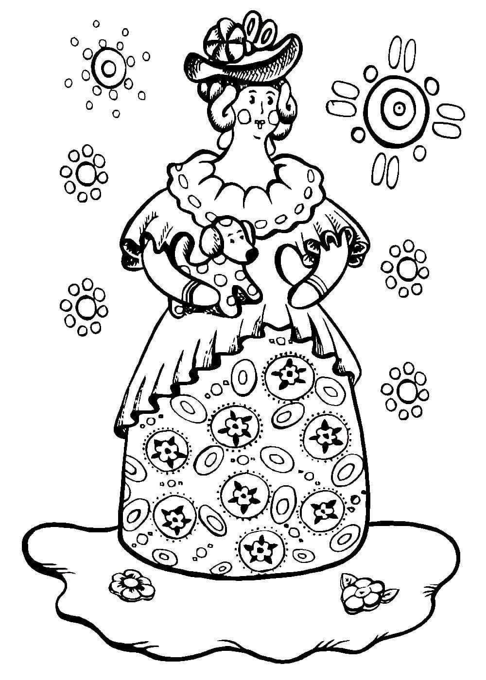 Хохломская игрушка раскраска