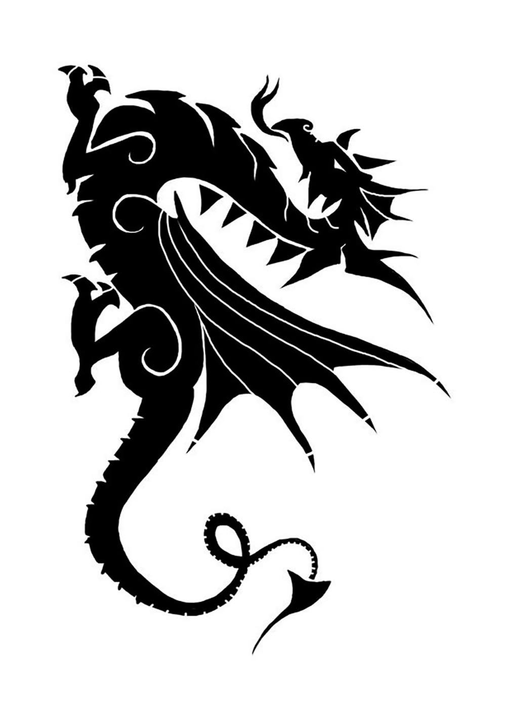 Драконы для вырезания на бумаге
