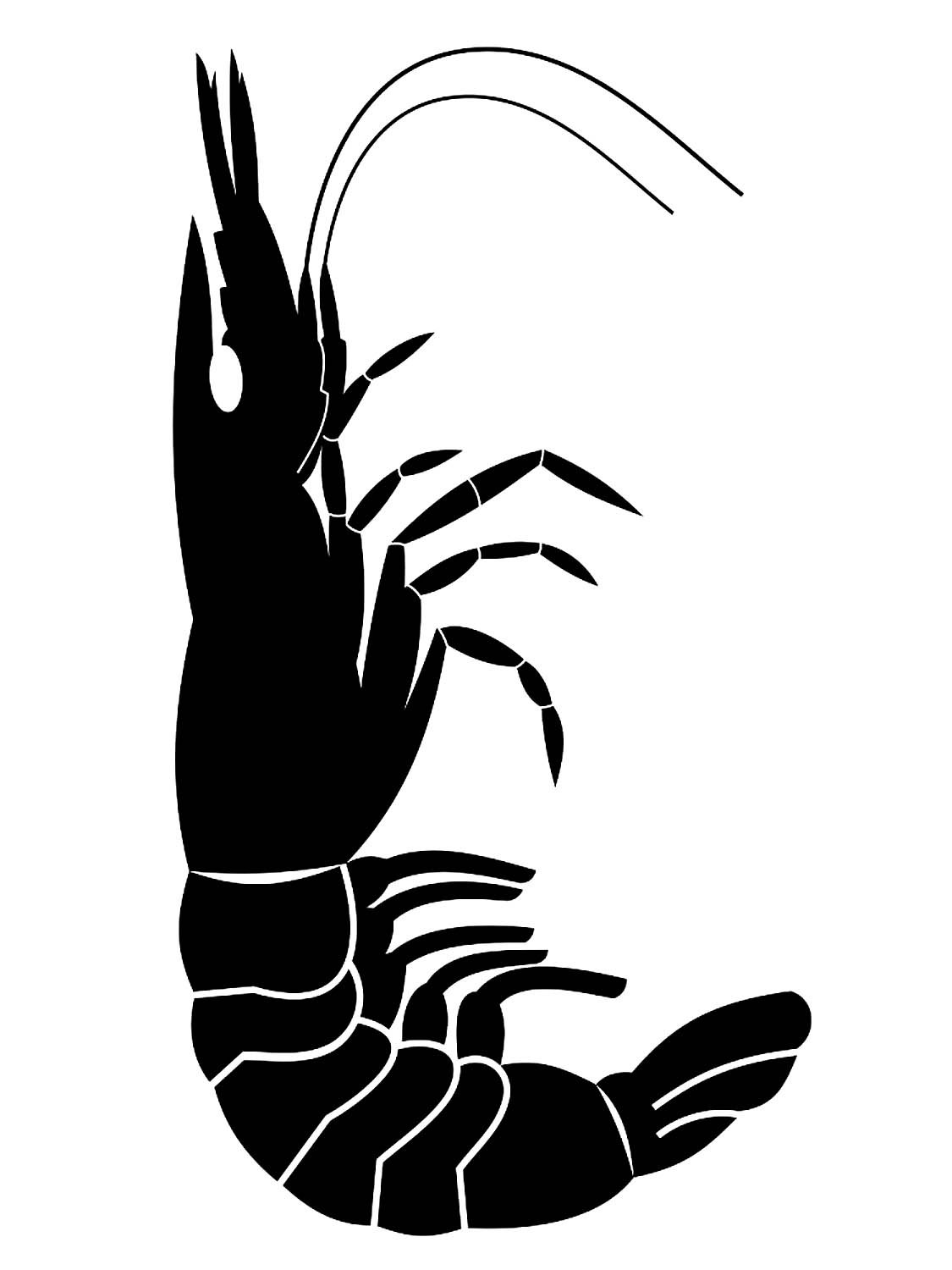 Лобстер боком силуэт