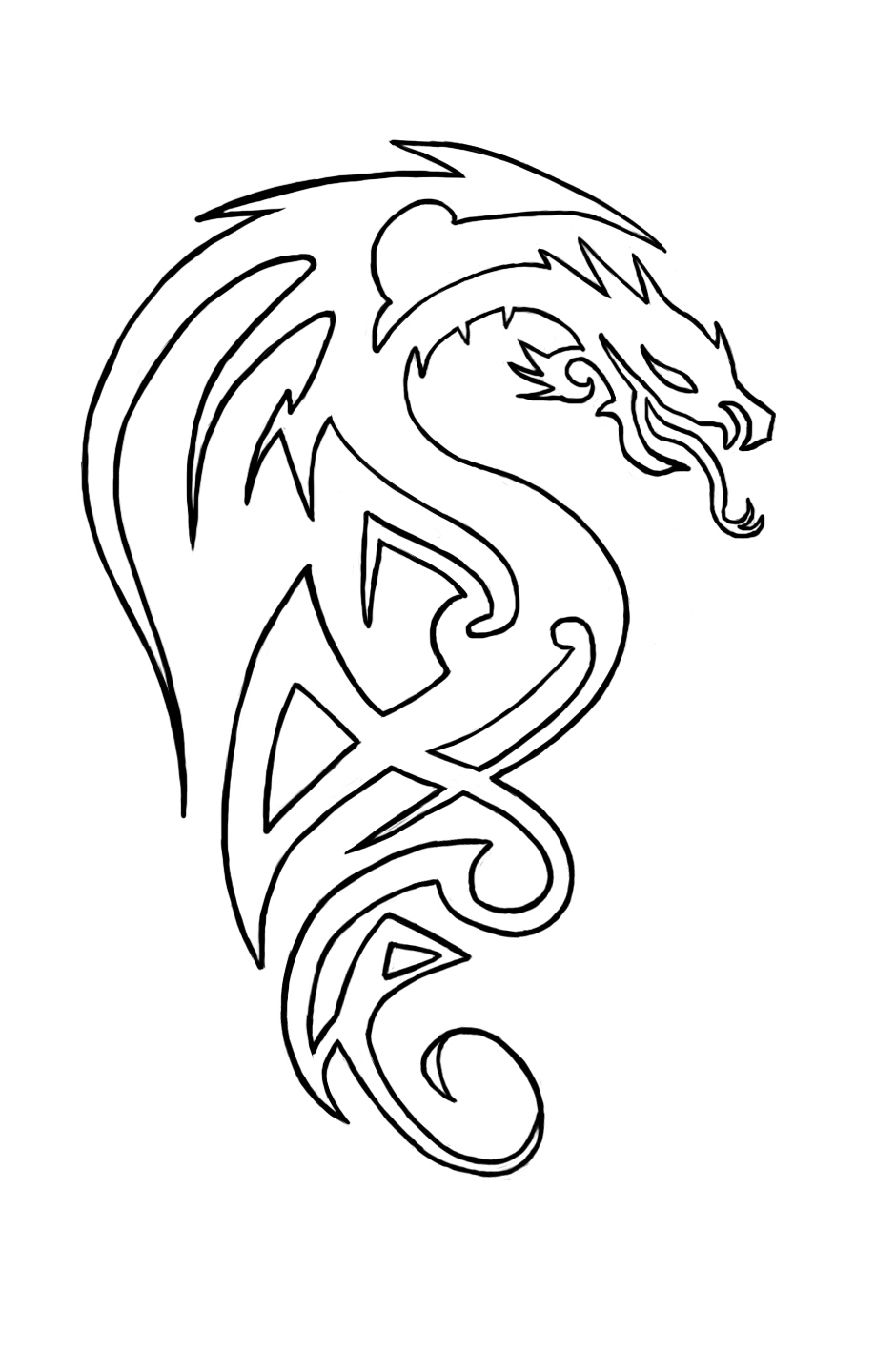 Трафареты драконов