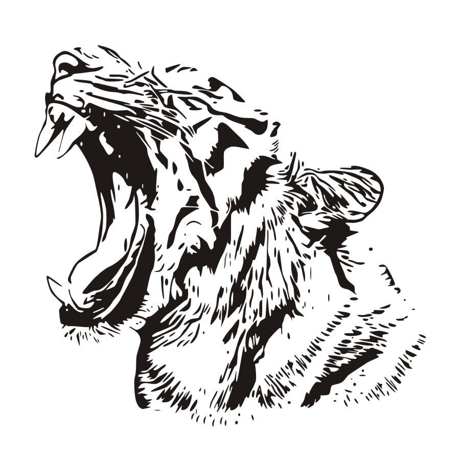 Трафареты для тату с оскалом волка