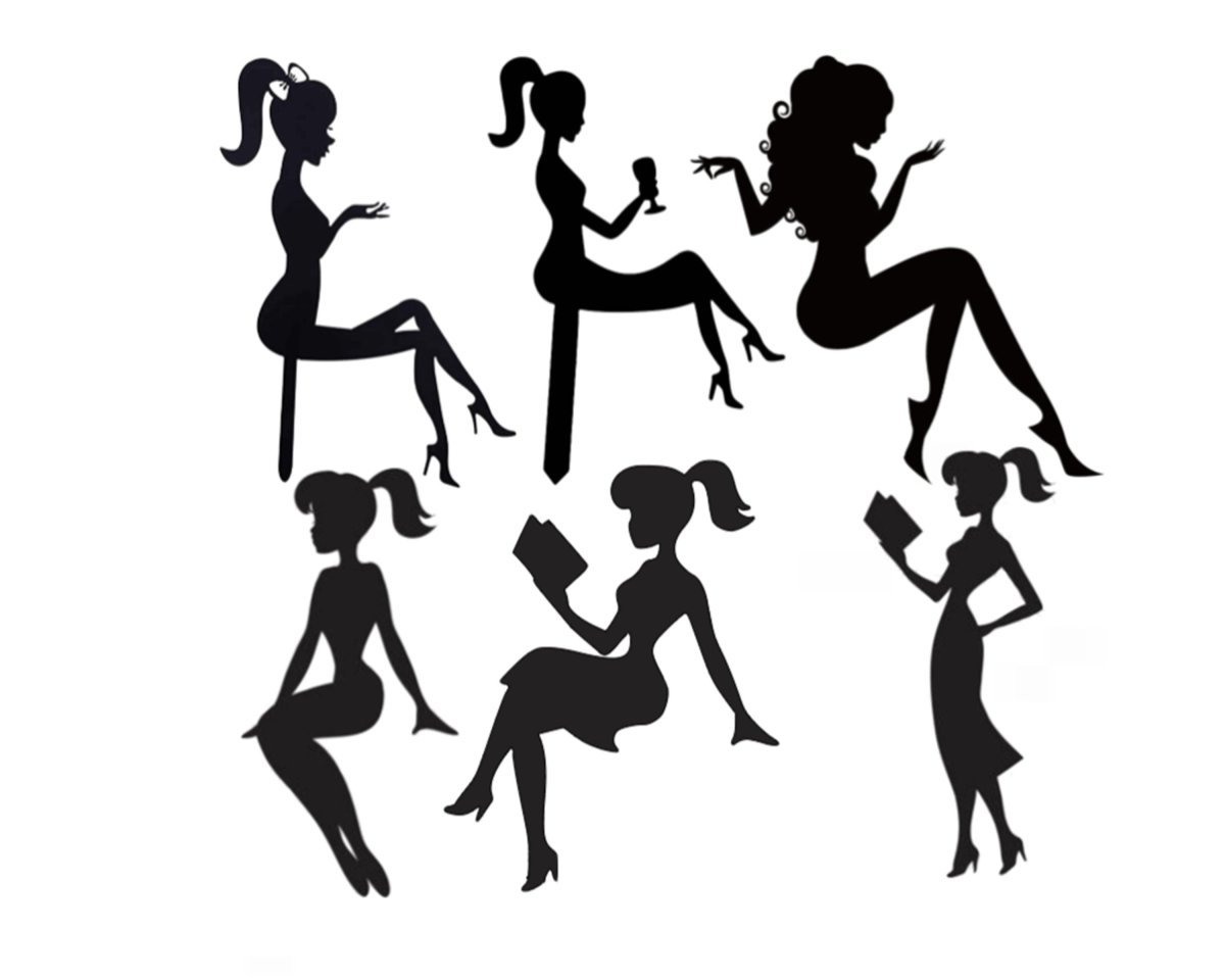 Картинка силуэт девушки для торта