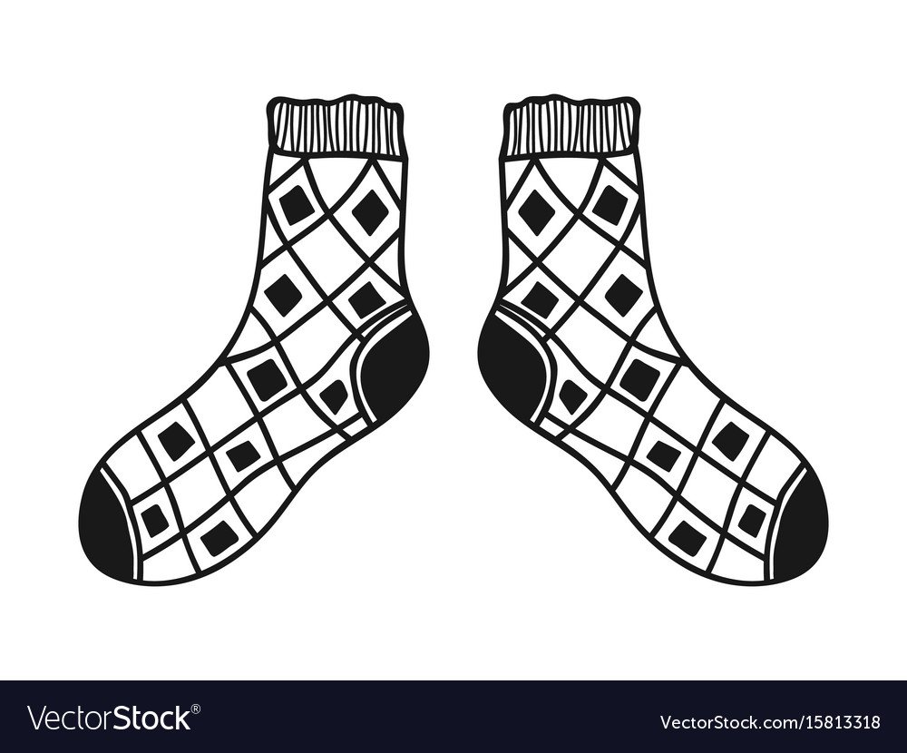 Носки раскраска для детей