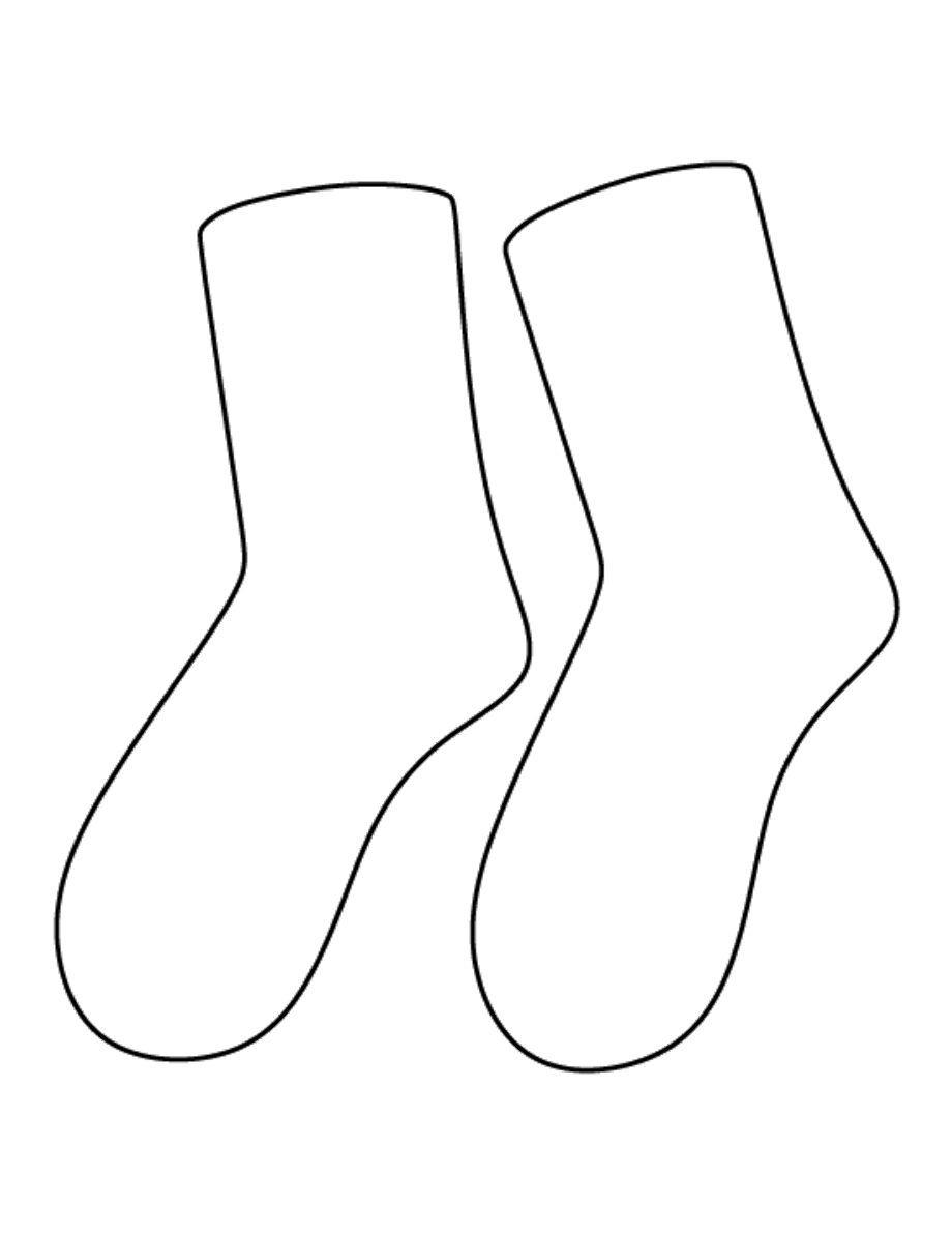 Новогодний носок раскраска