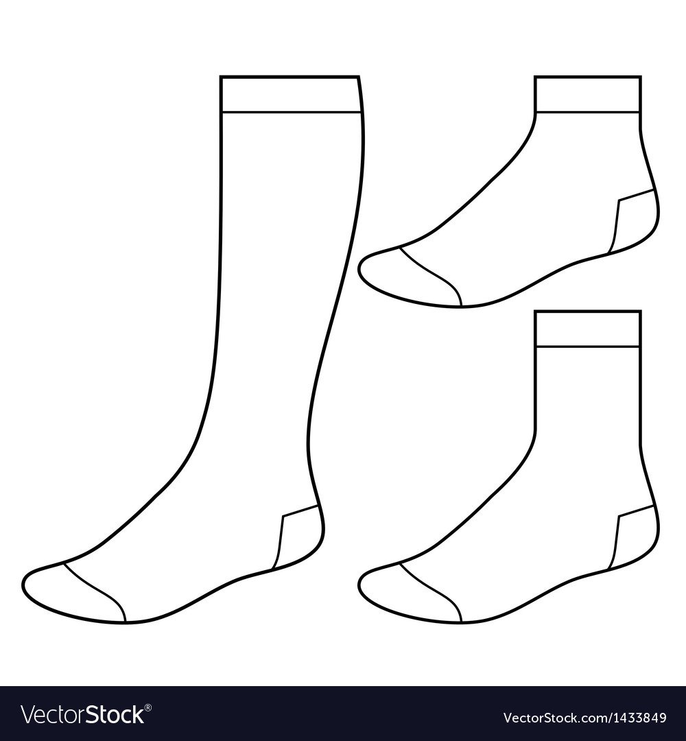 Носки раскраска для детей