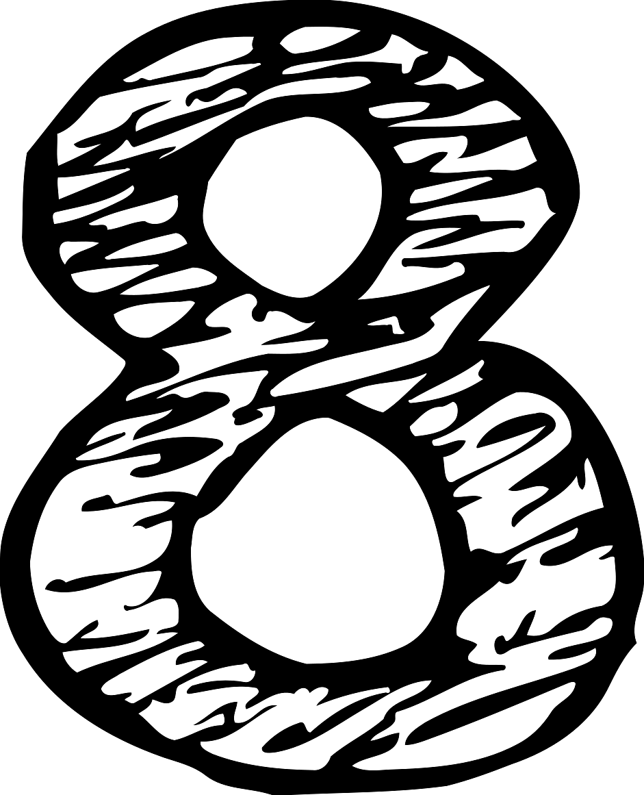 Цифра 8 трафарет для торта а4