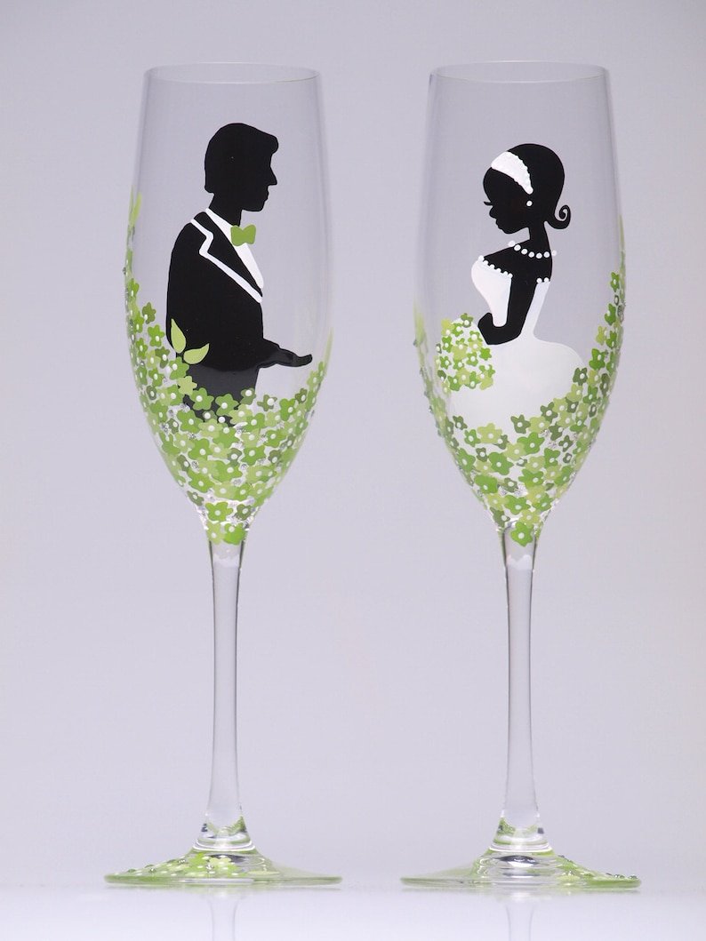 Трафарет для свадебных бокалов