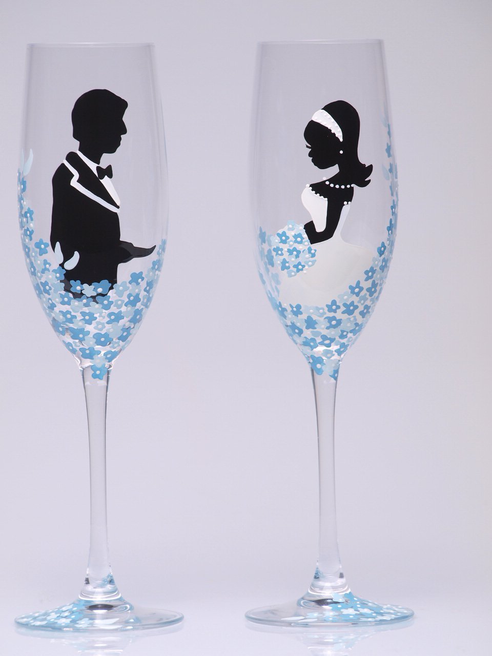 Трафареты для бокалов на свадьбу