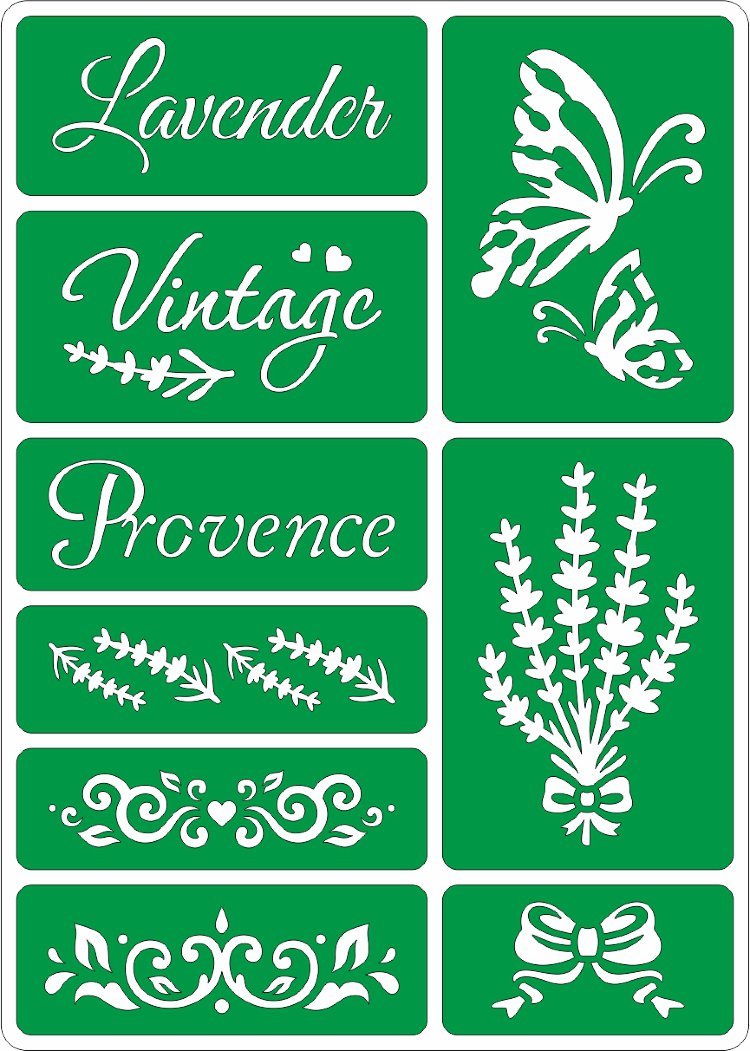 Лаванда трафарет
