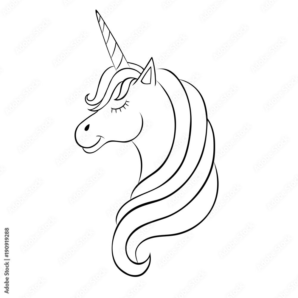 Единорог трафарет